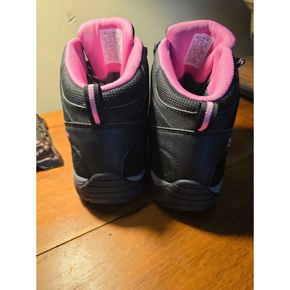 Bearpaw Corsica Wide Womens Black Pink Waterproof Hiking Boots 4390X Size 12 - Picture 7 of 7